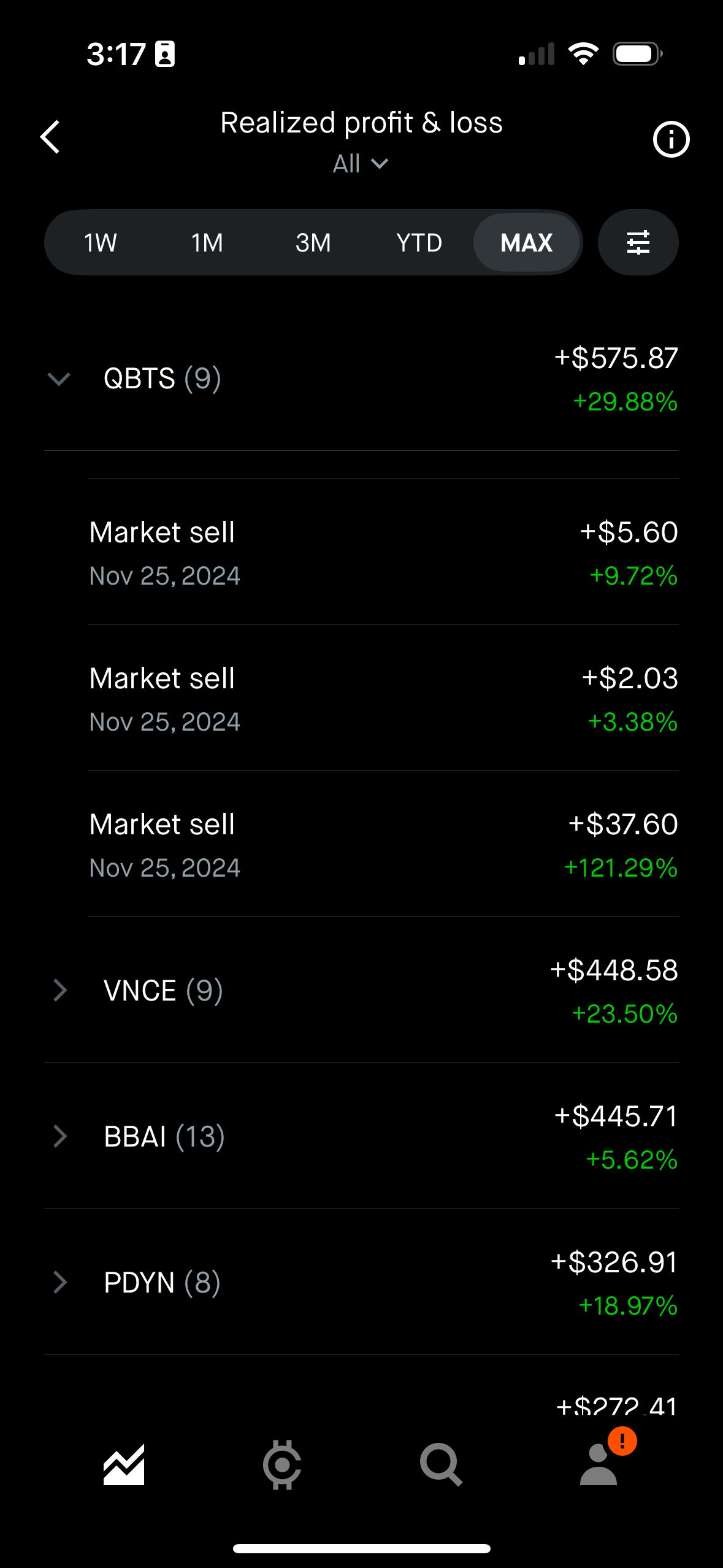 VNCE, BBAI, PDYN Wins